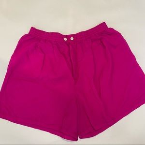 Vintage‎ ladies fuscia pink High waisted Dove activewear shorts size large
